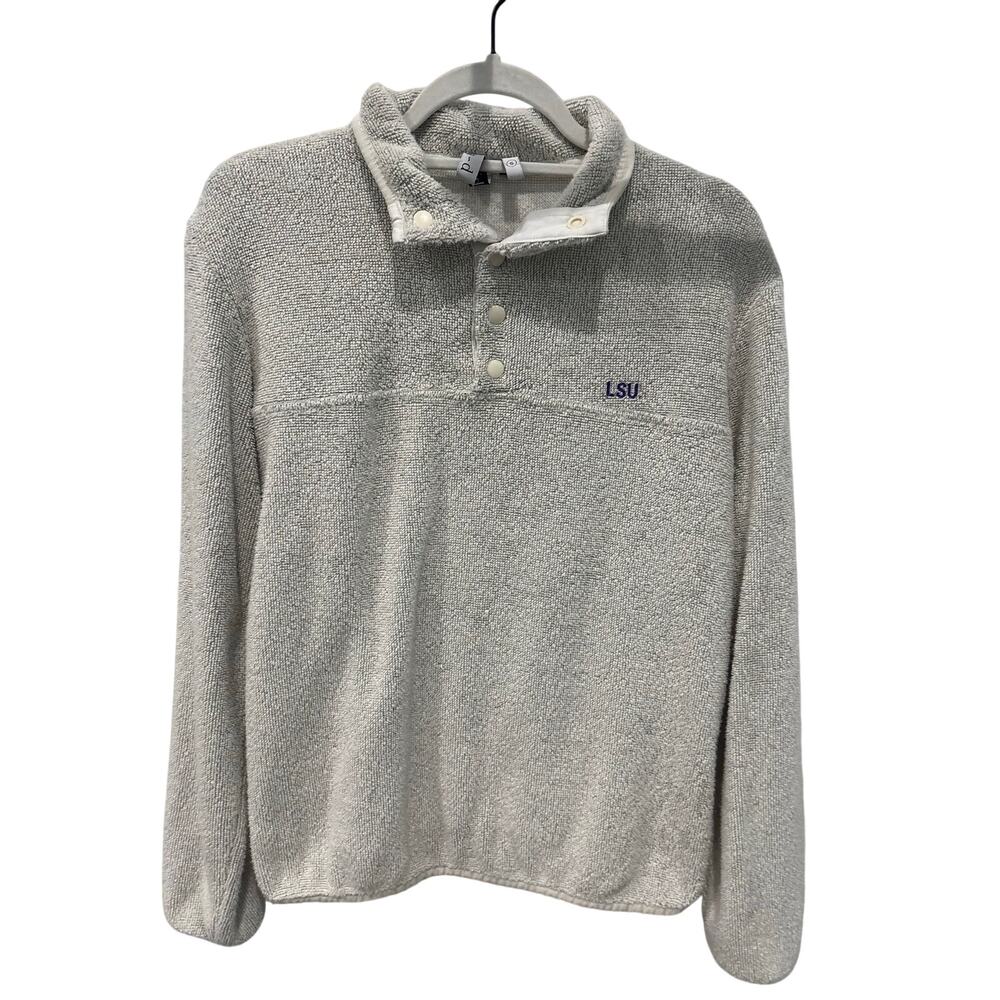 Gray LSU pullover 3/4 sweatshirt